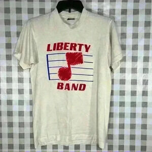 Vintage 90s Screen Stars Best White T Shirt Medium Single Stitch Liberty Band